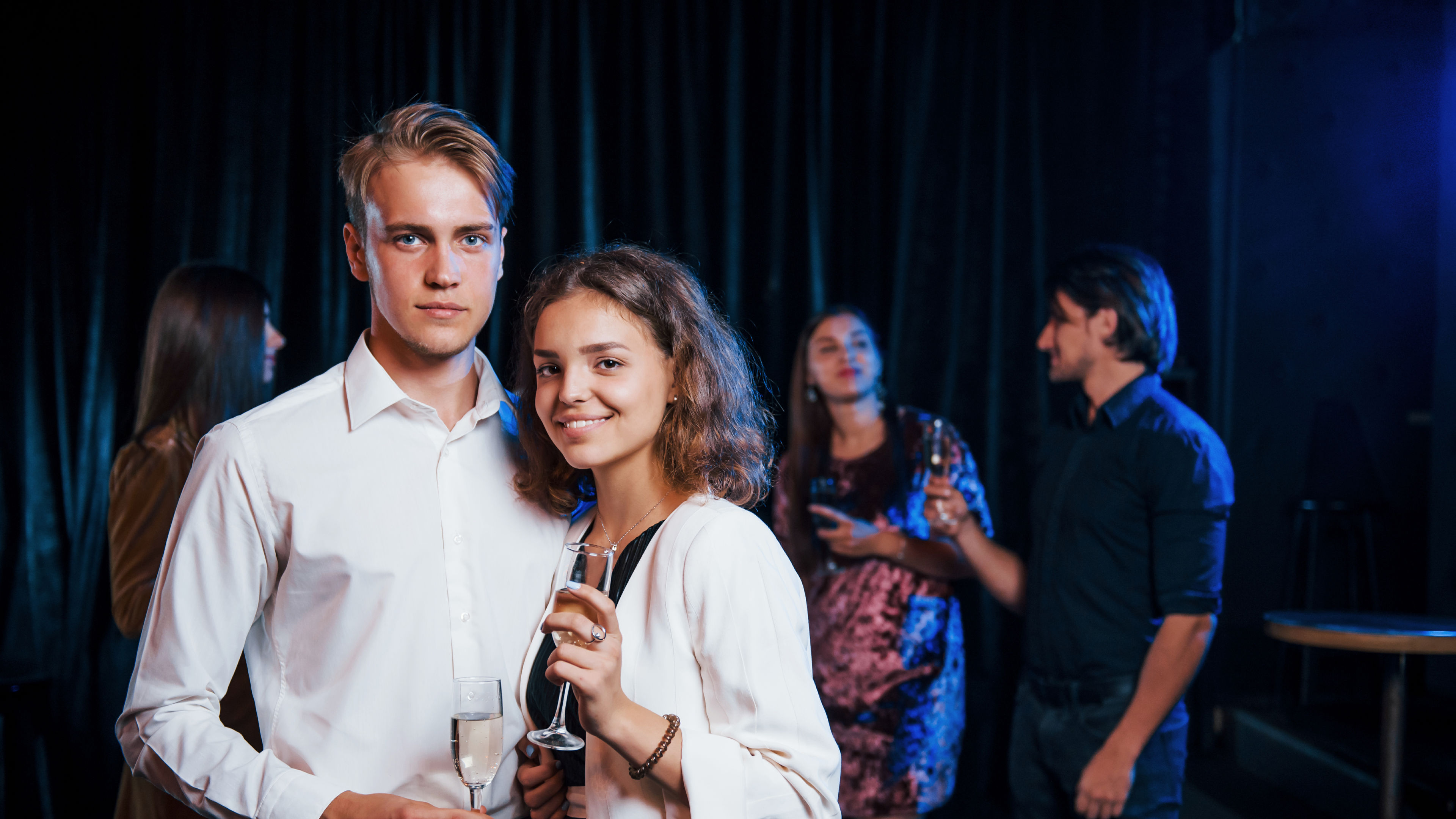 A couple at a party