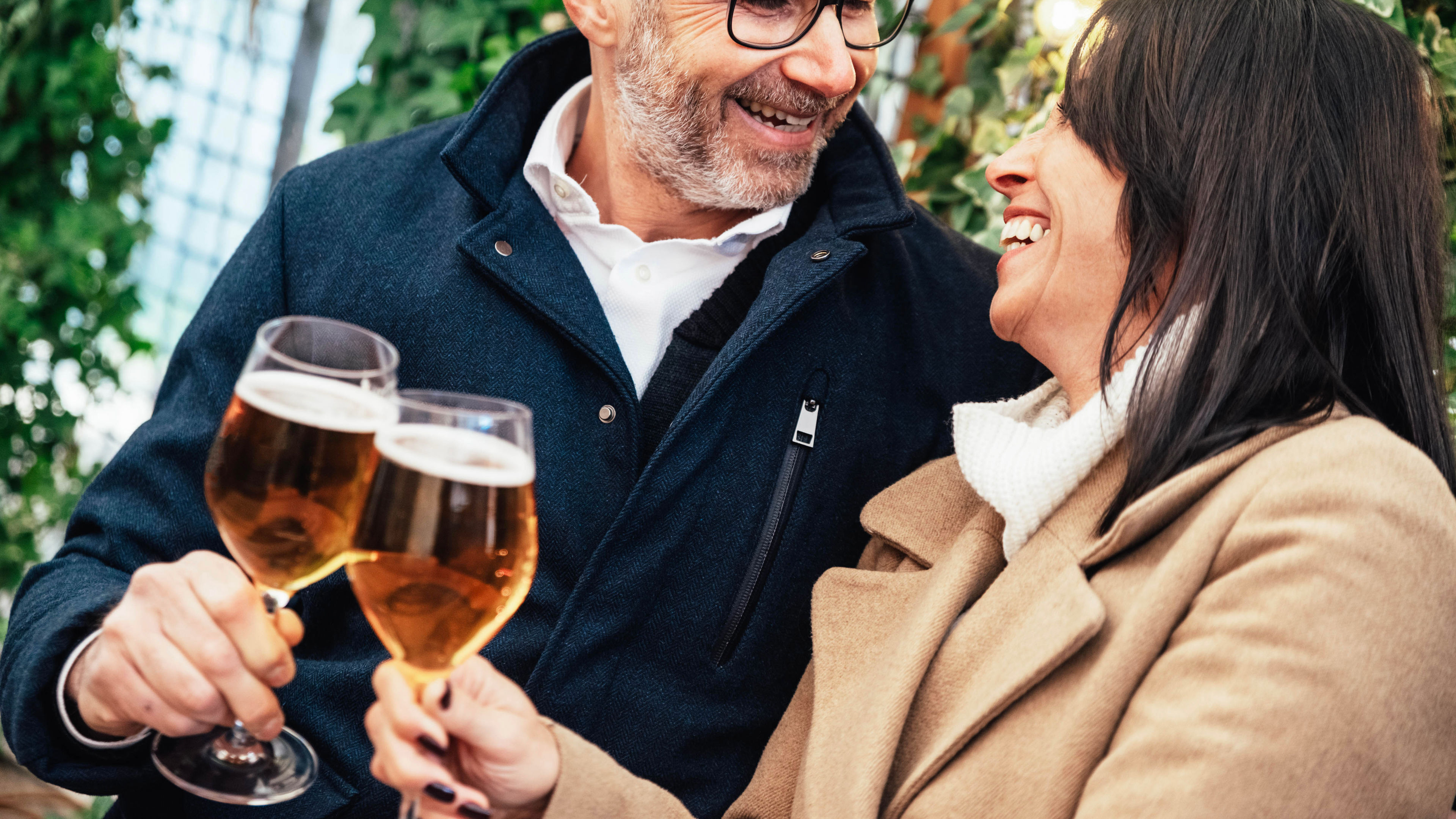 A couple enjoying a drink