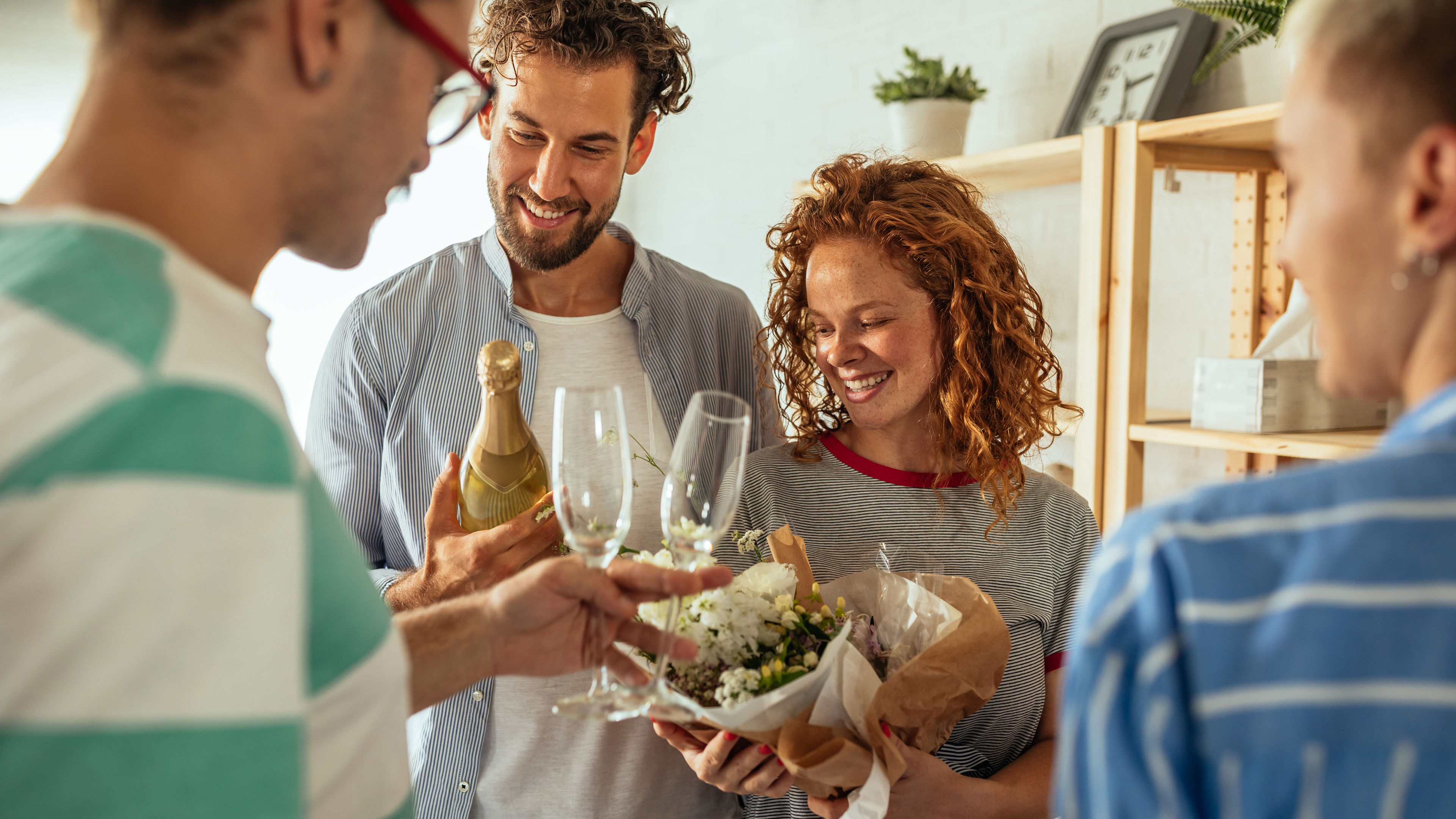 A group of friends celebrating an occasion