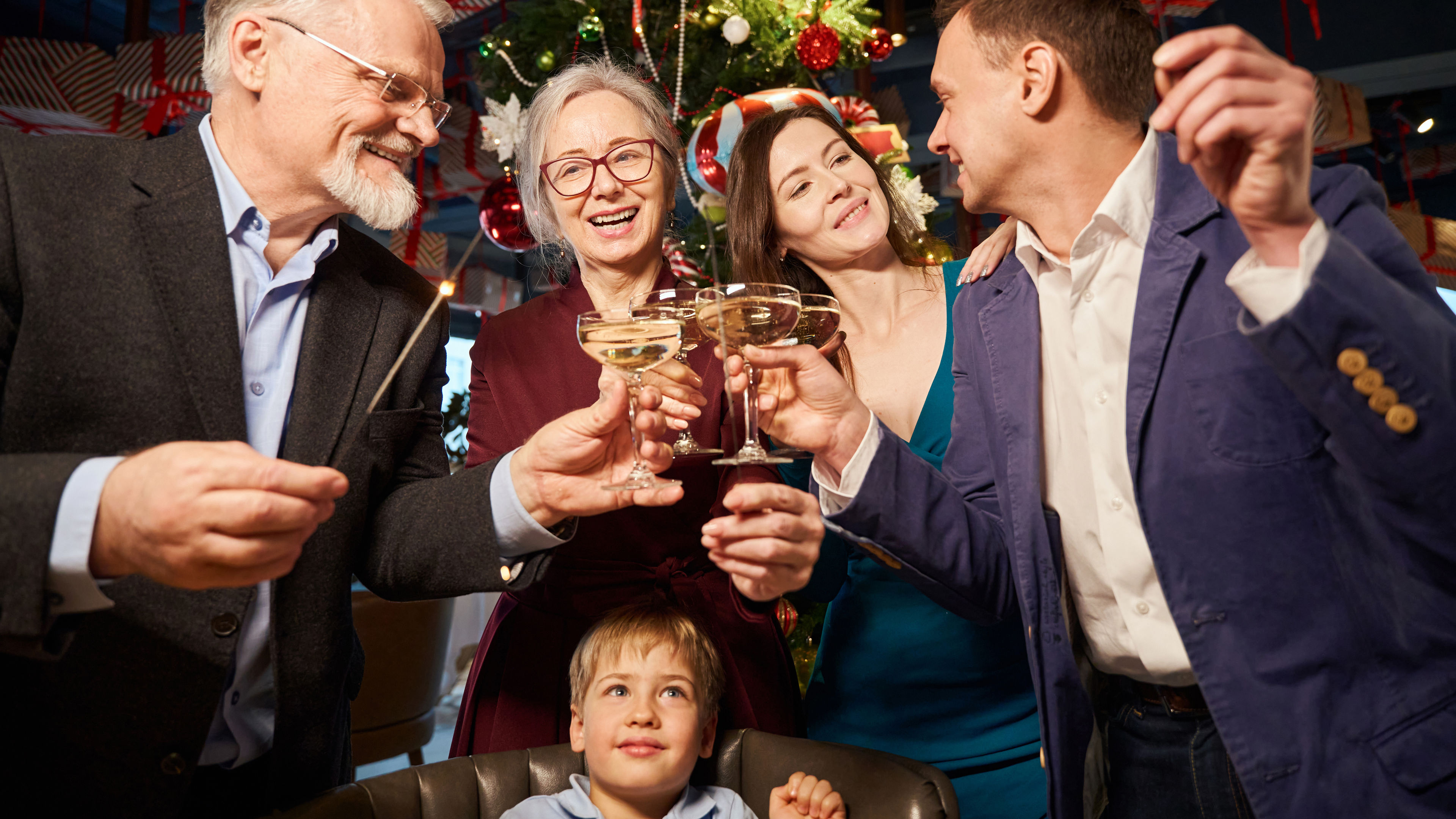 A joyful family gathering