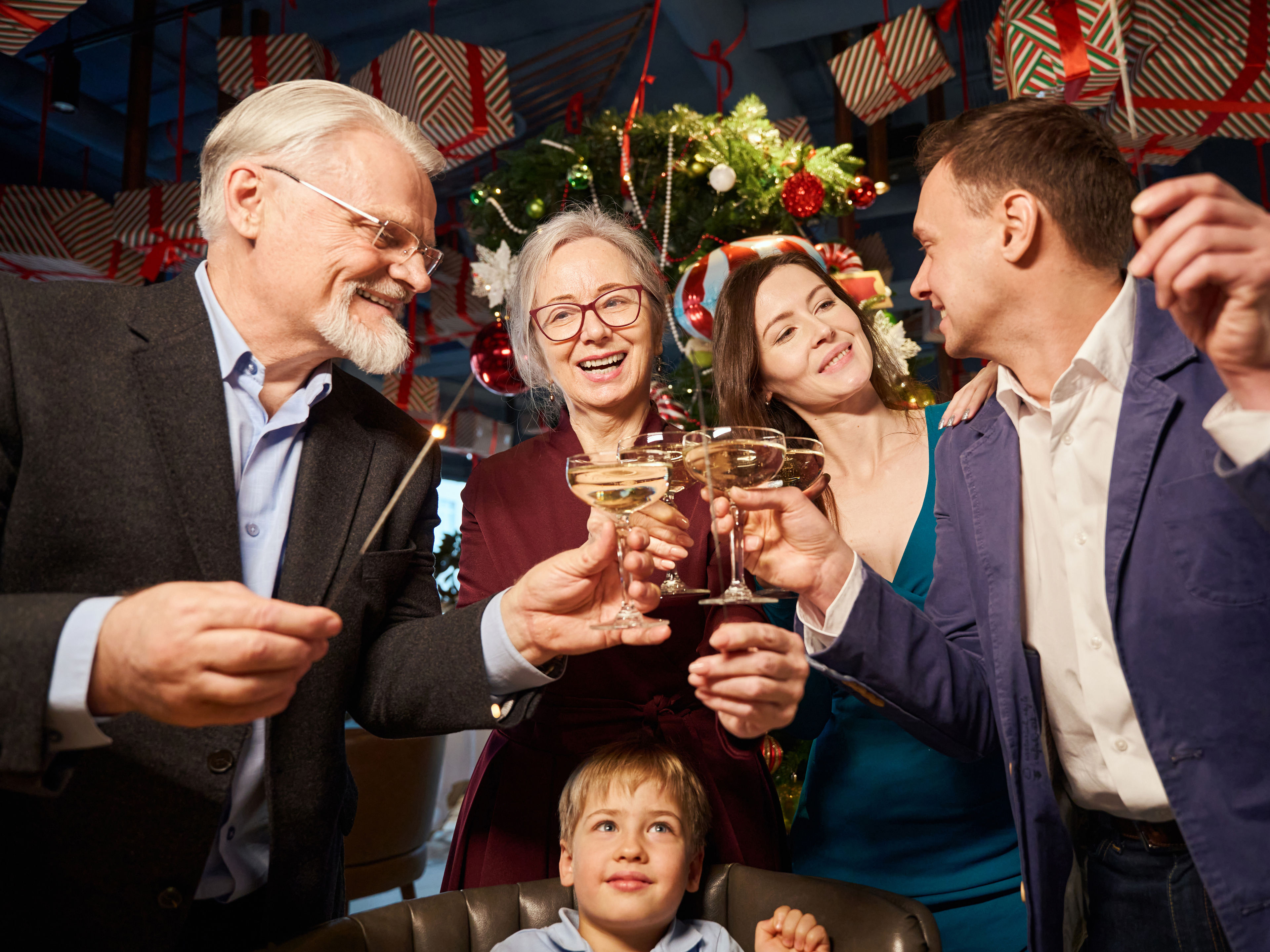 A joyful family gathering