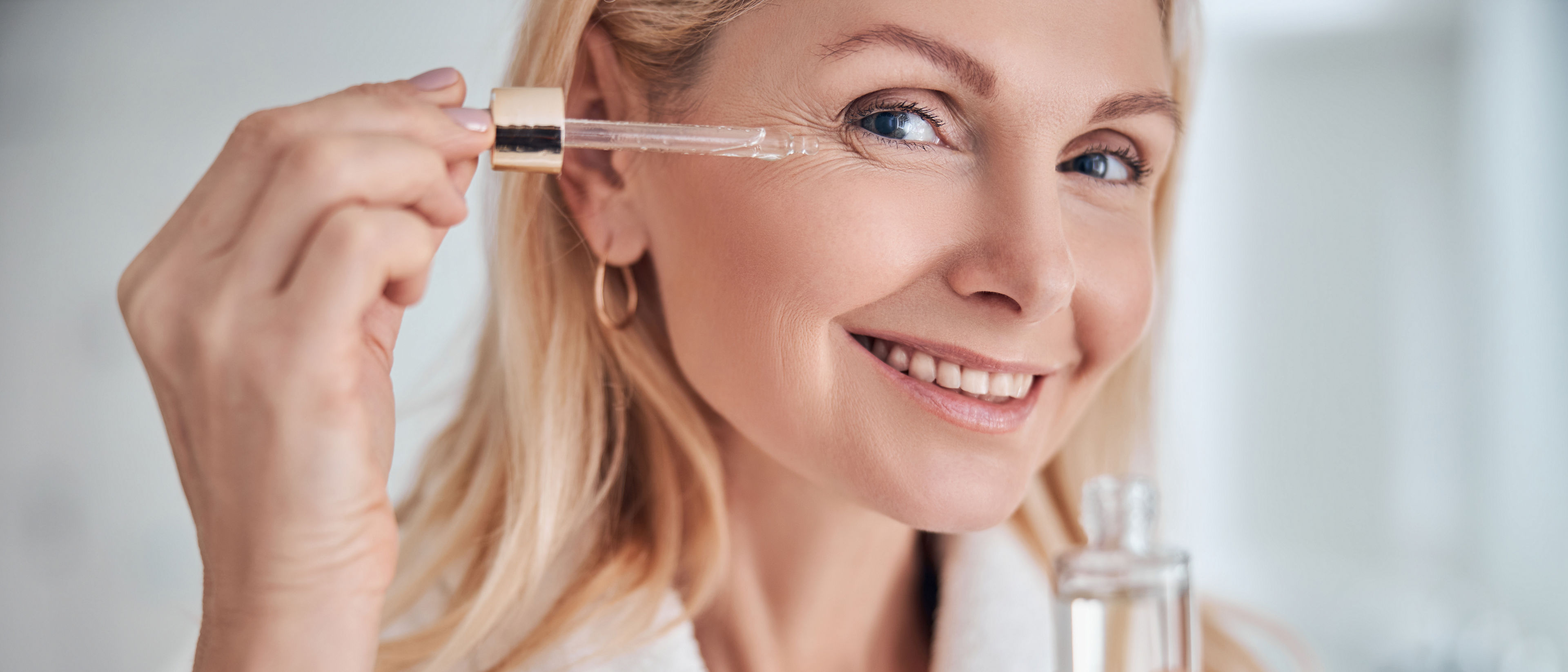 A woman doing skincare