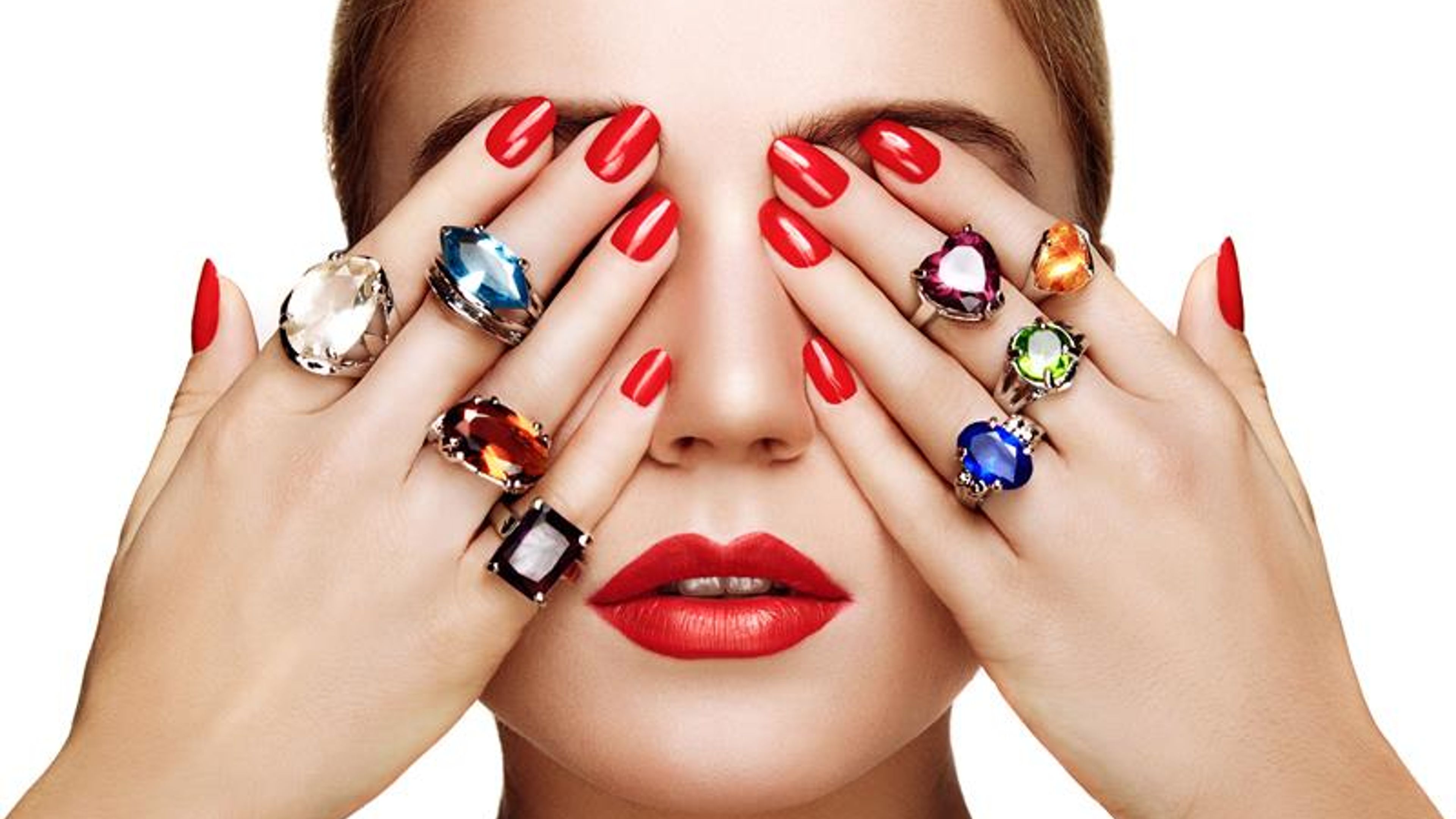 A woman wearing rings