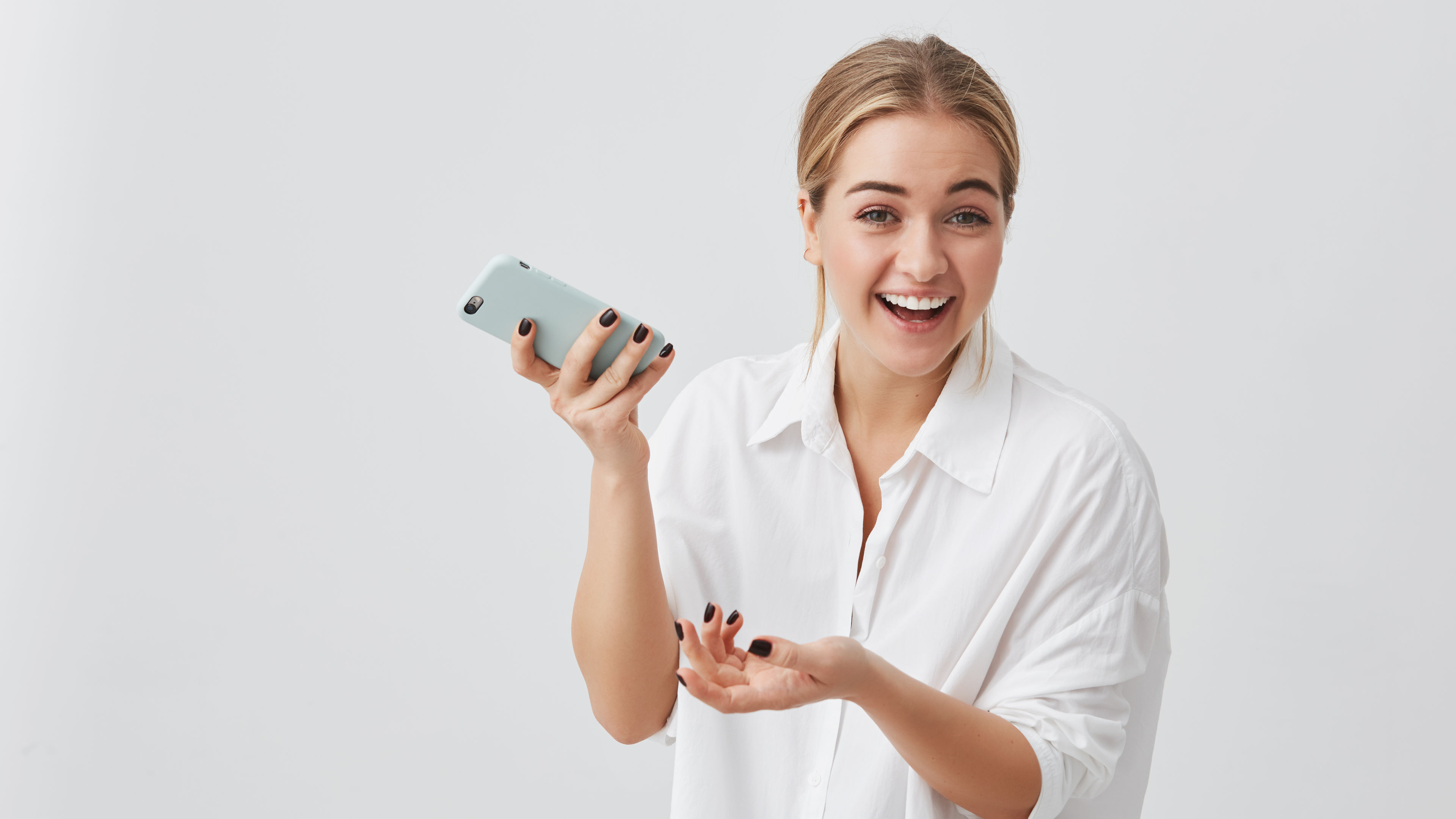 A woman with a phone