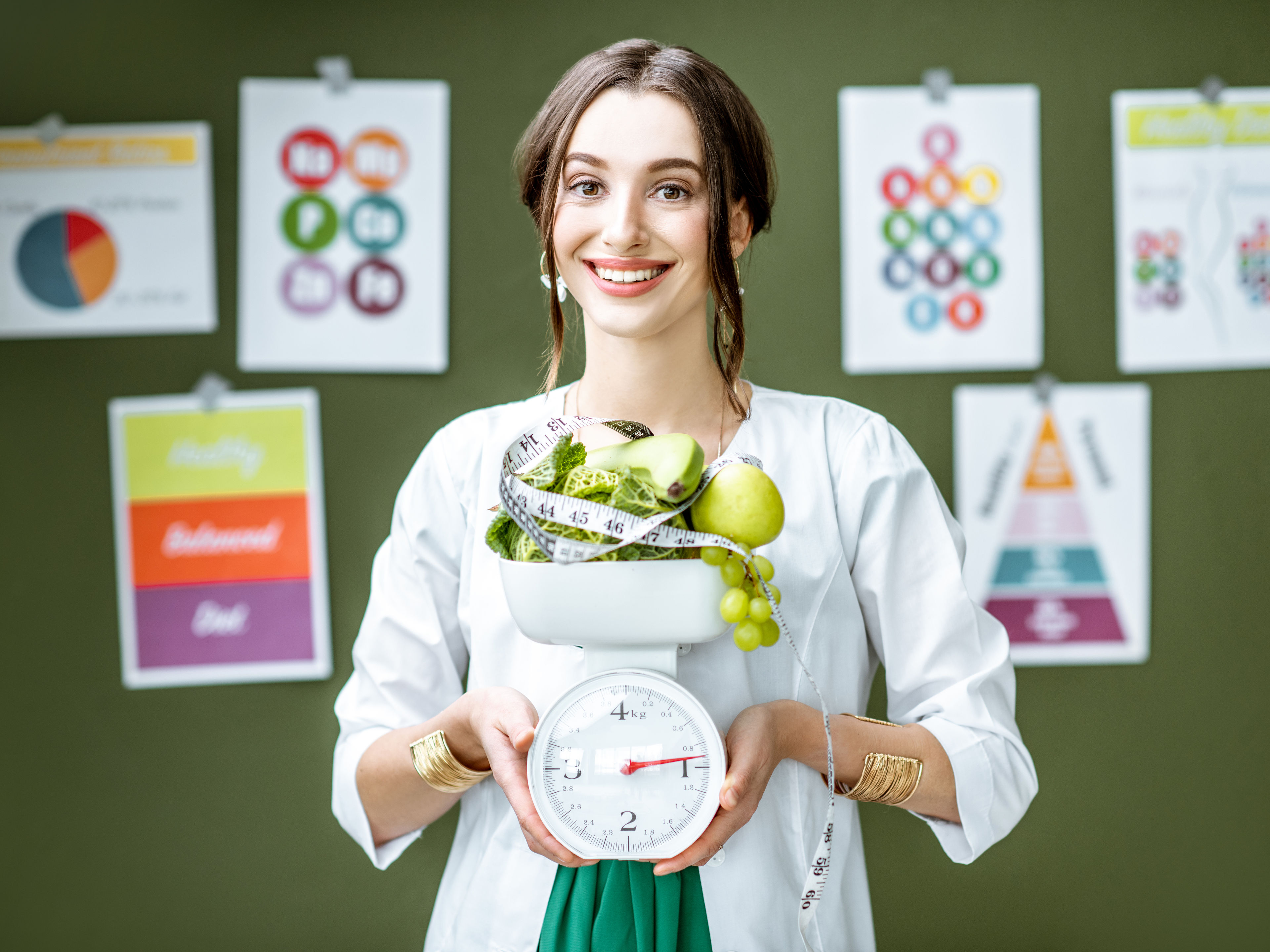 Healthy Woman Balancing Fruits 