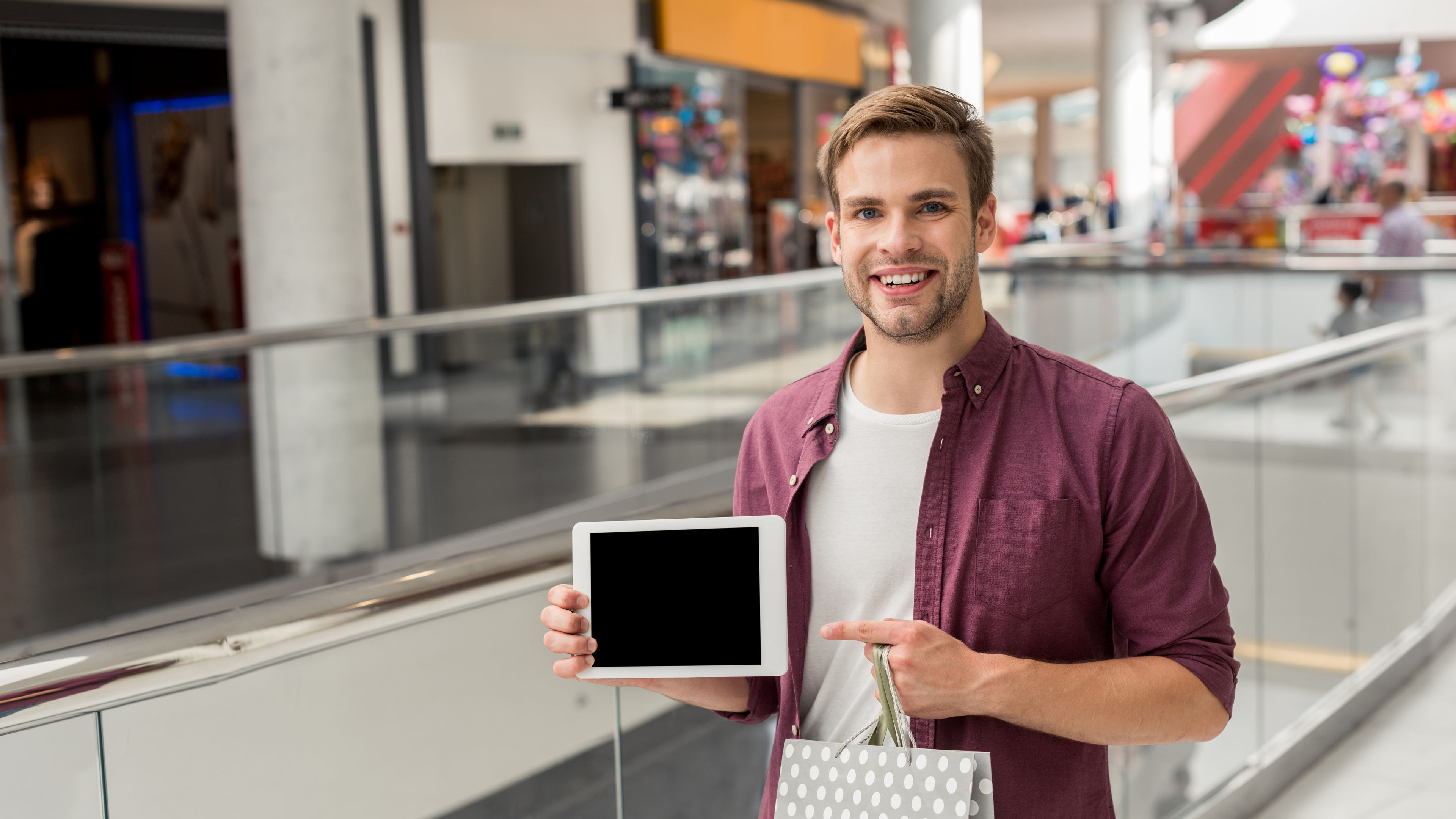 Man with a new iPad