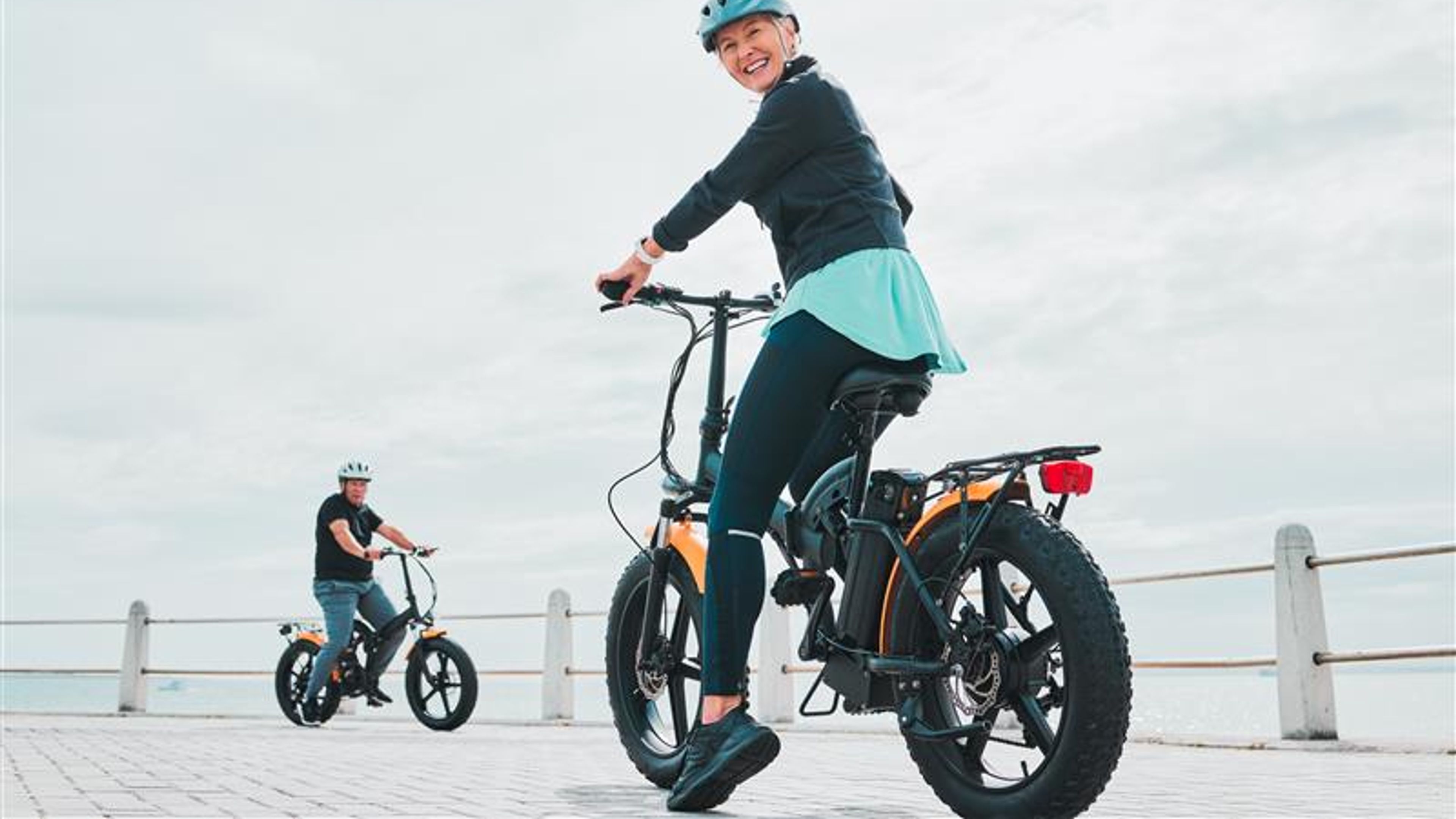 Mature woman on e-bike 