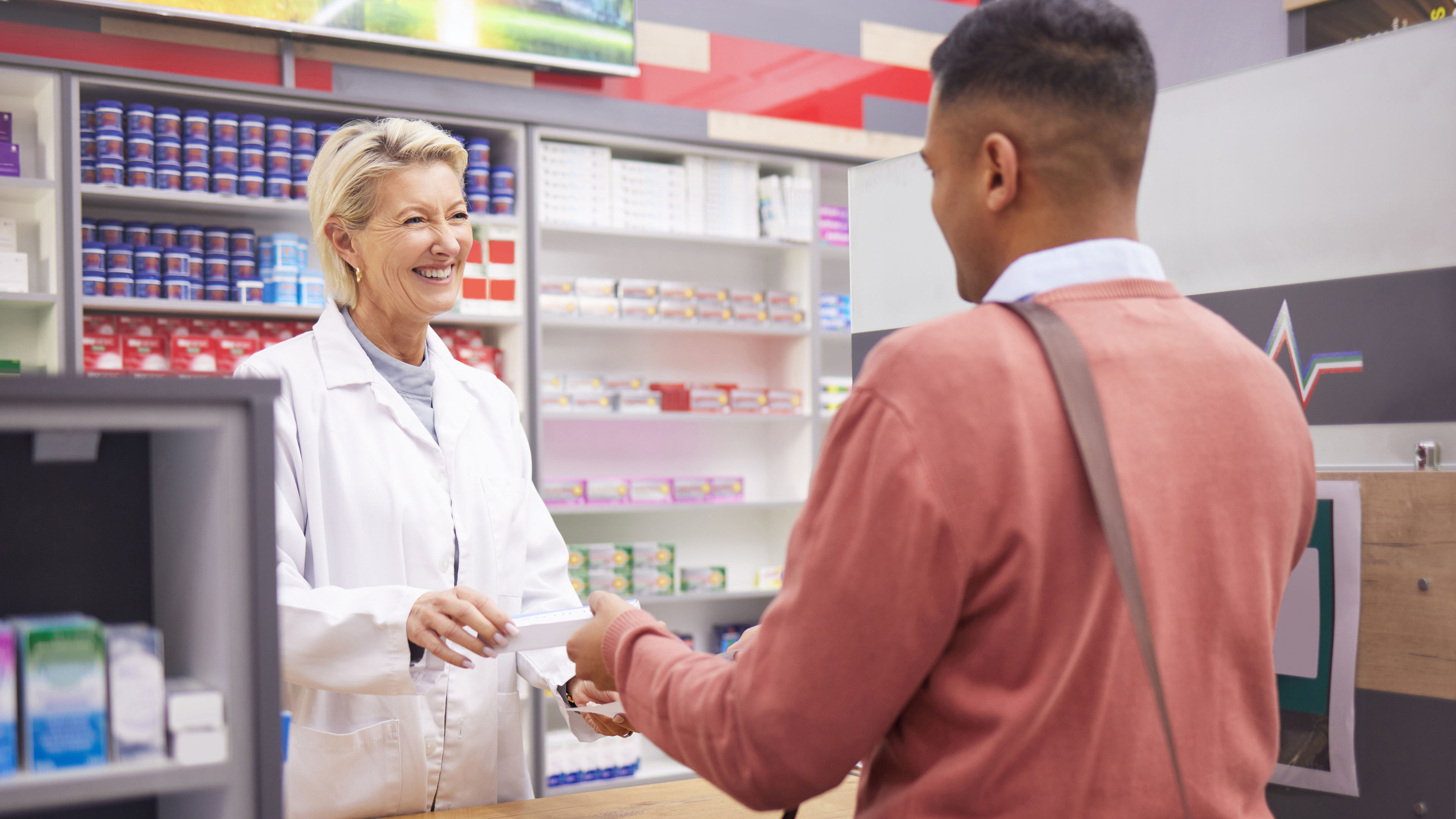 Pharmacist and customer at the pharmacy