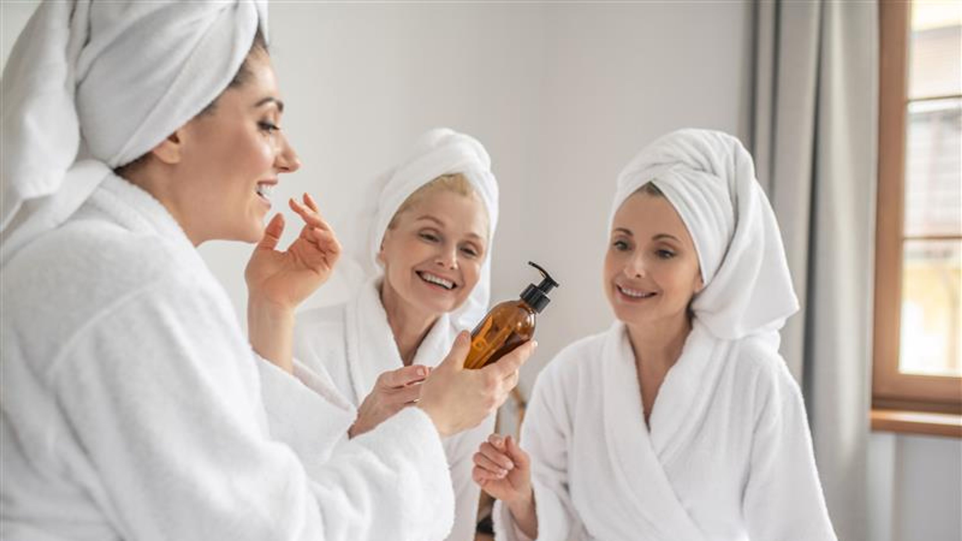 Some women are applying skincare products