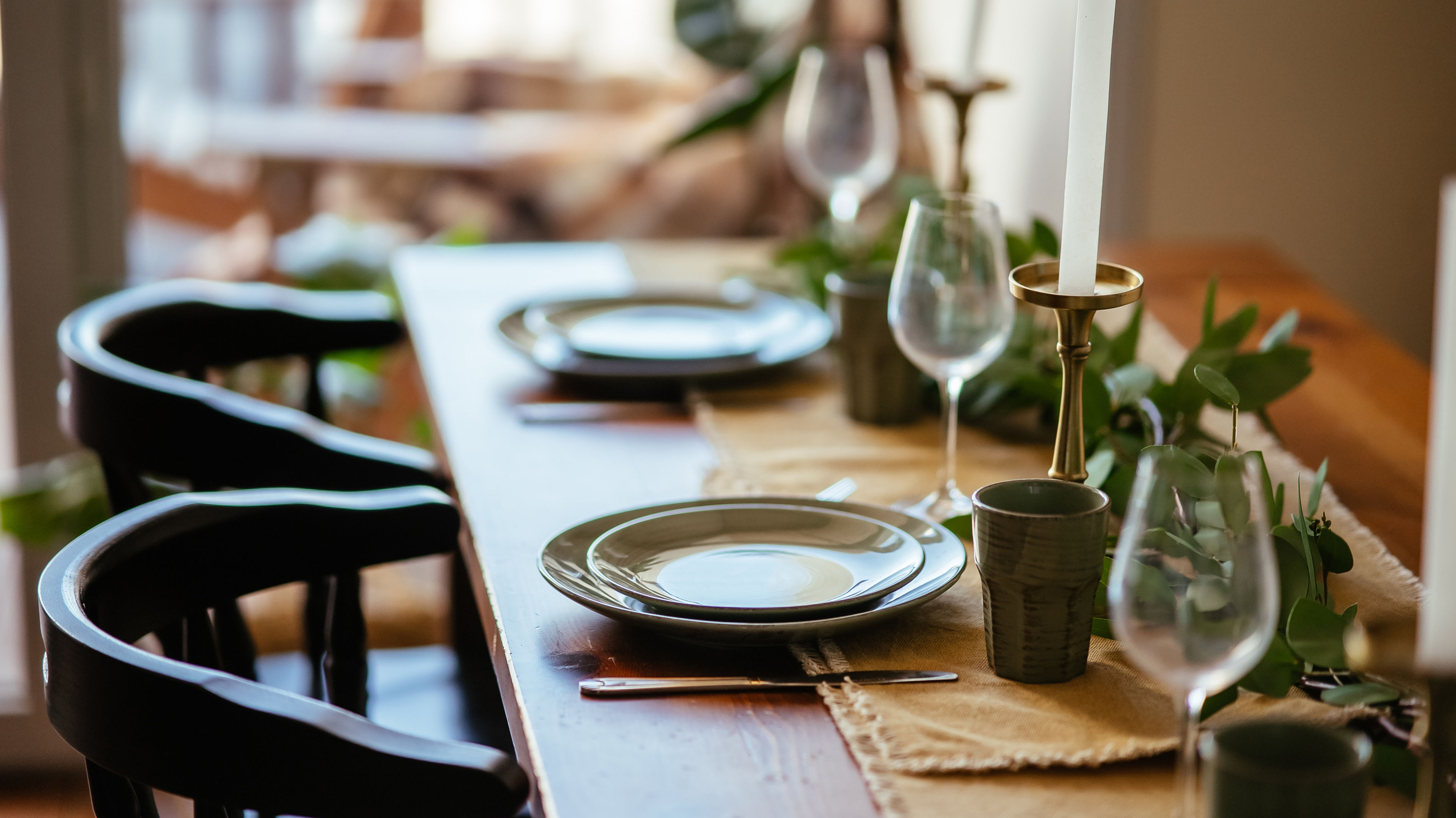Table served for dinner