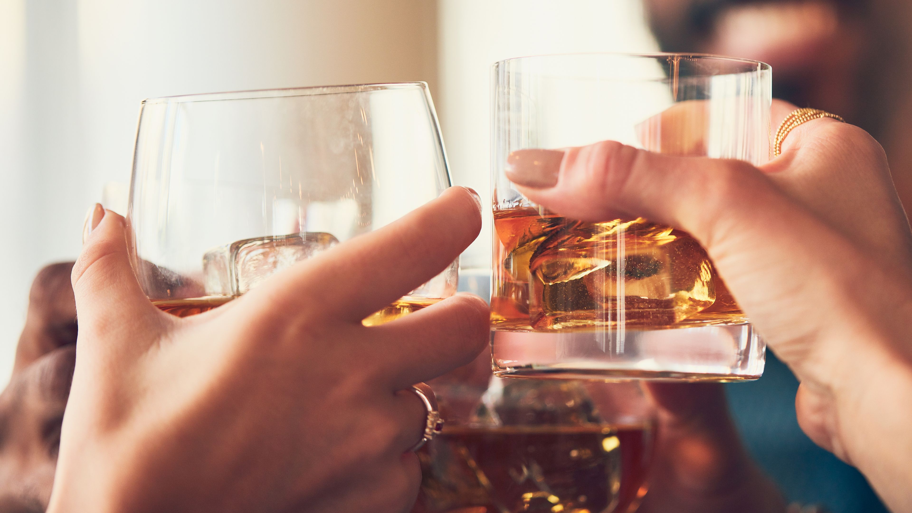 Three glasses of whiskey