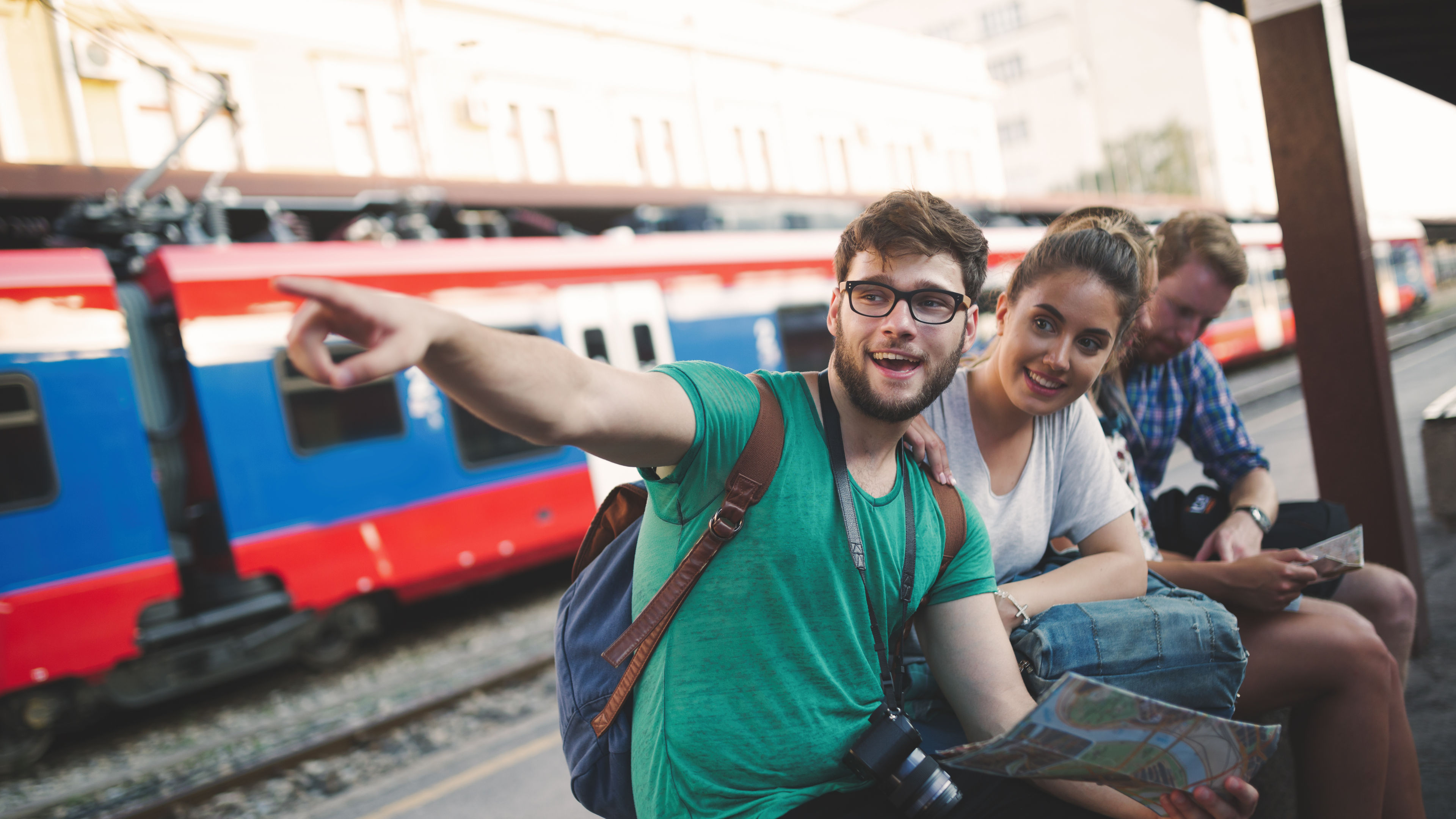 Traveling tourist friends exploring Europe