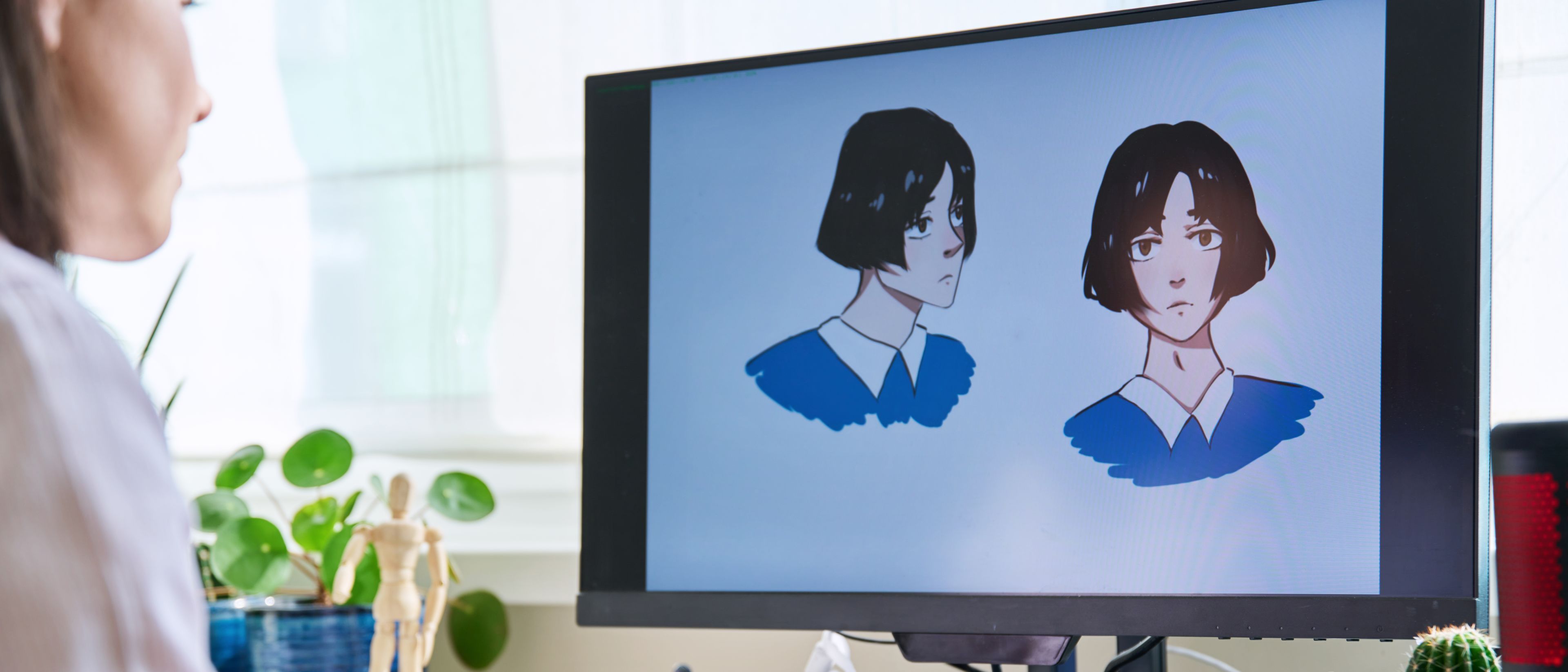 Woman Using Graphics Tablet 