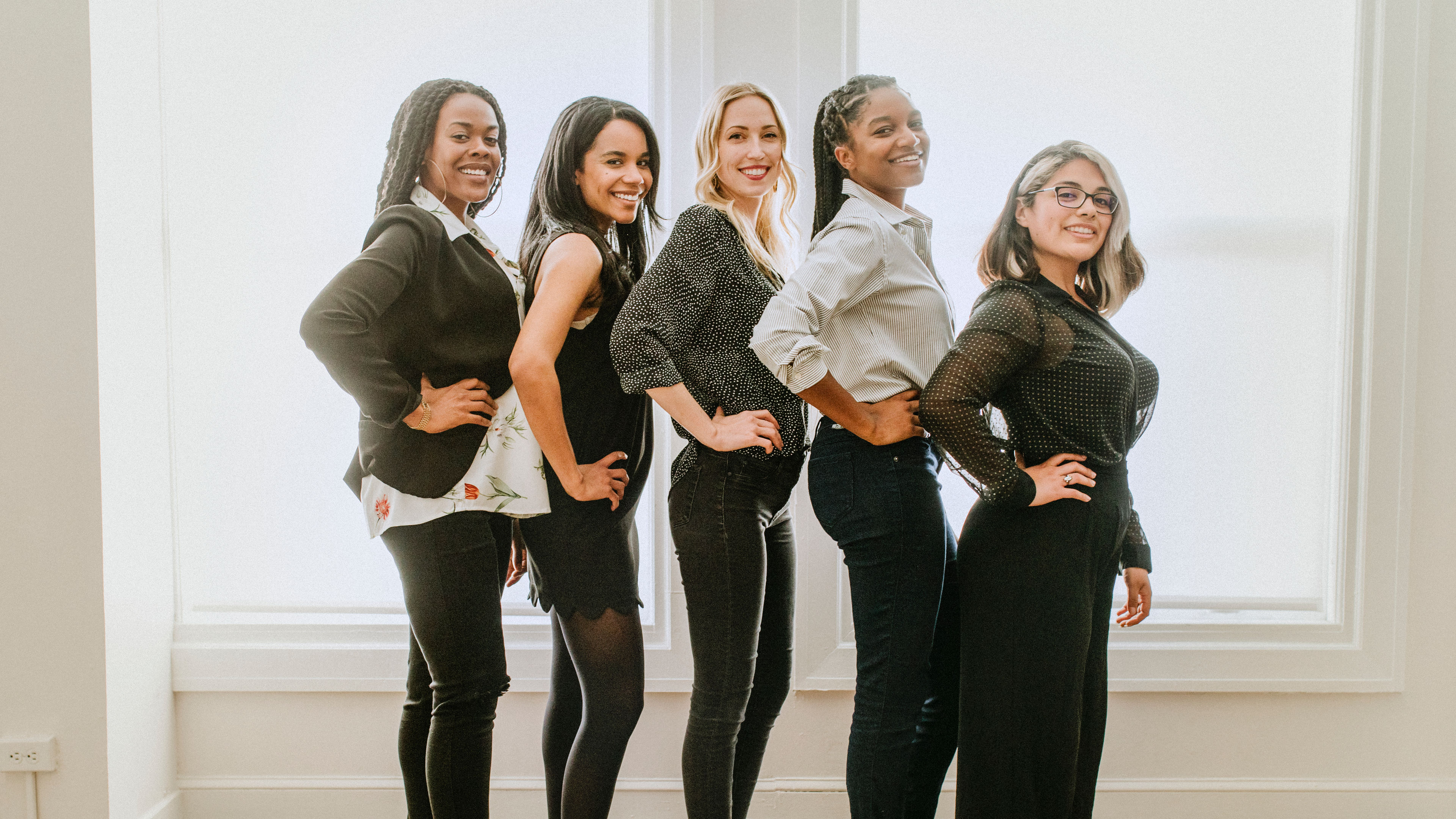 Women wearing different bottoms