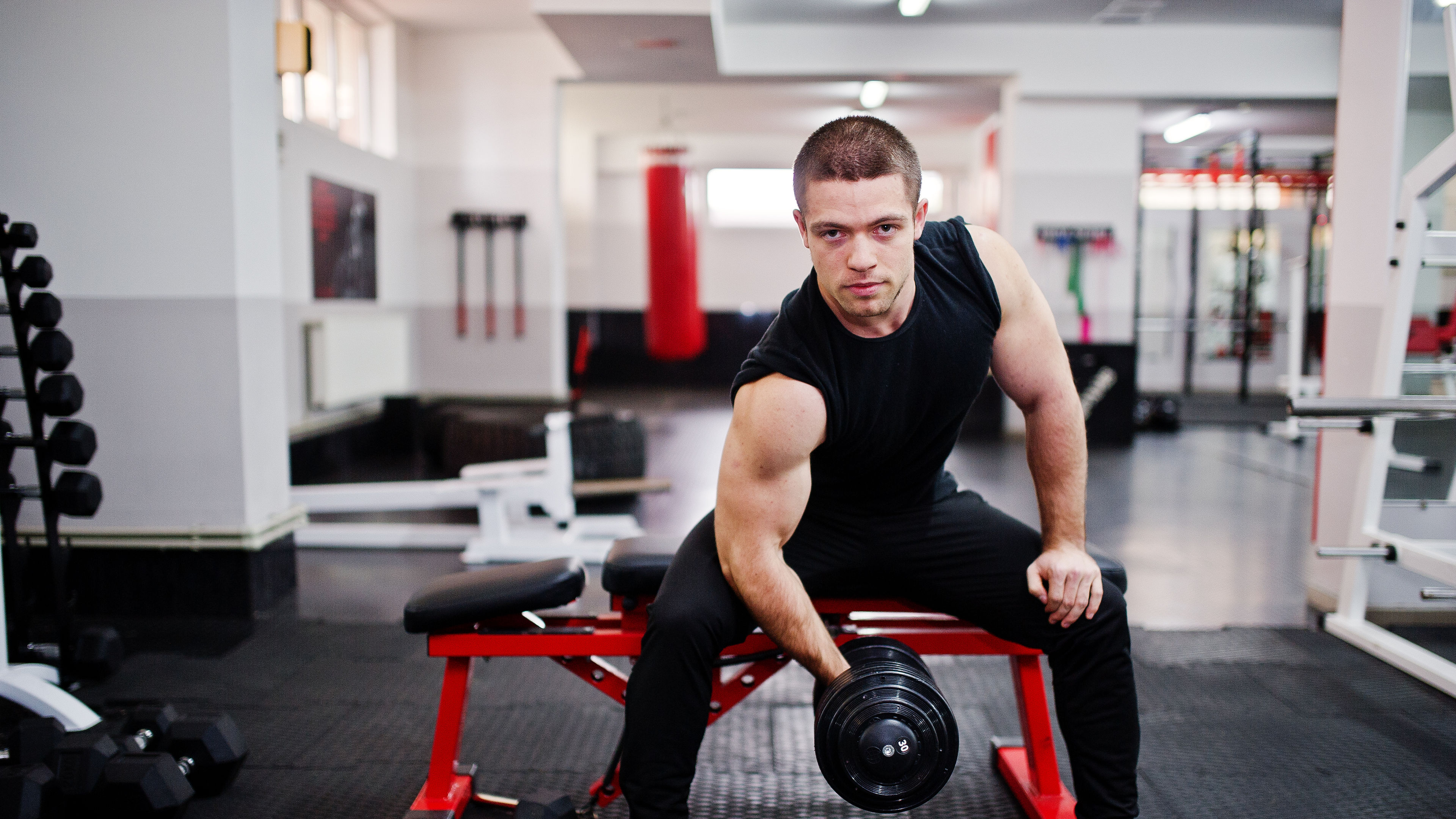 Young man doing exercises