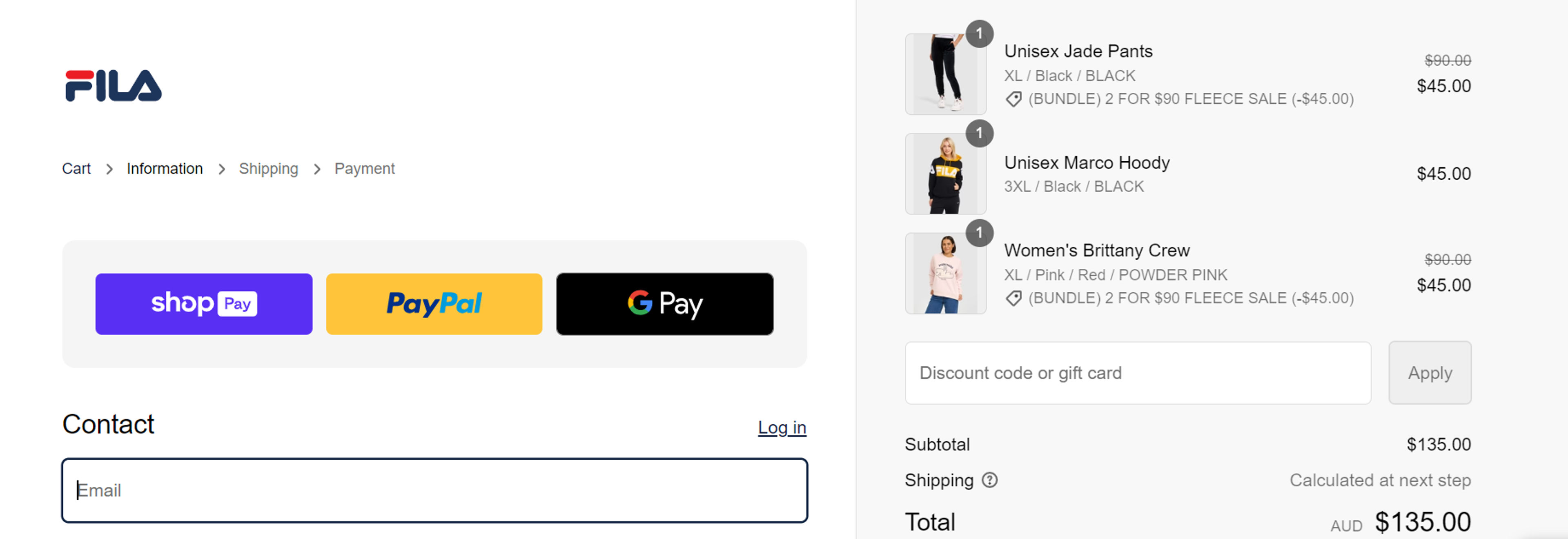 How to use coupon for Fila