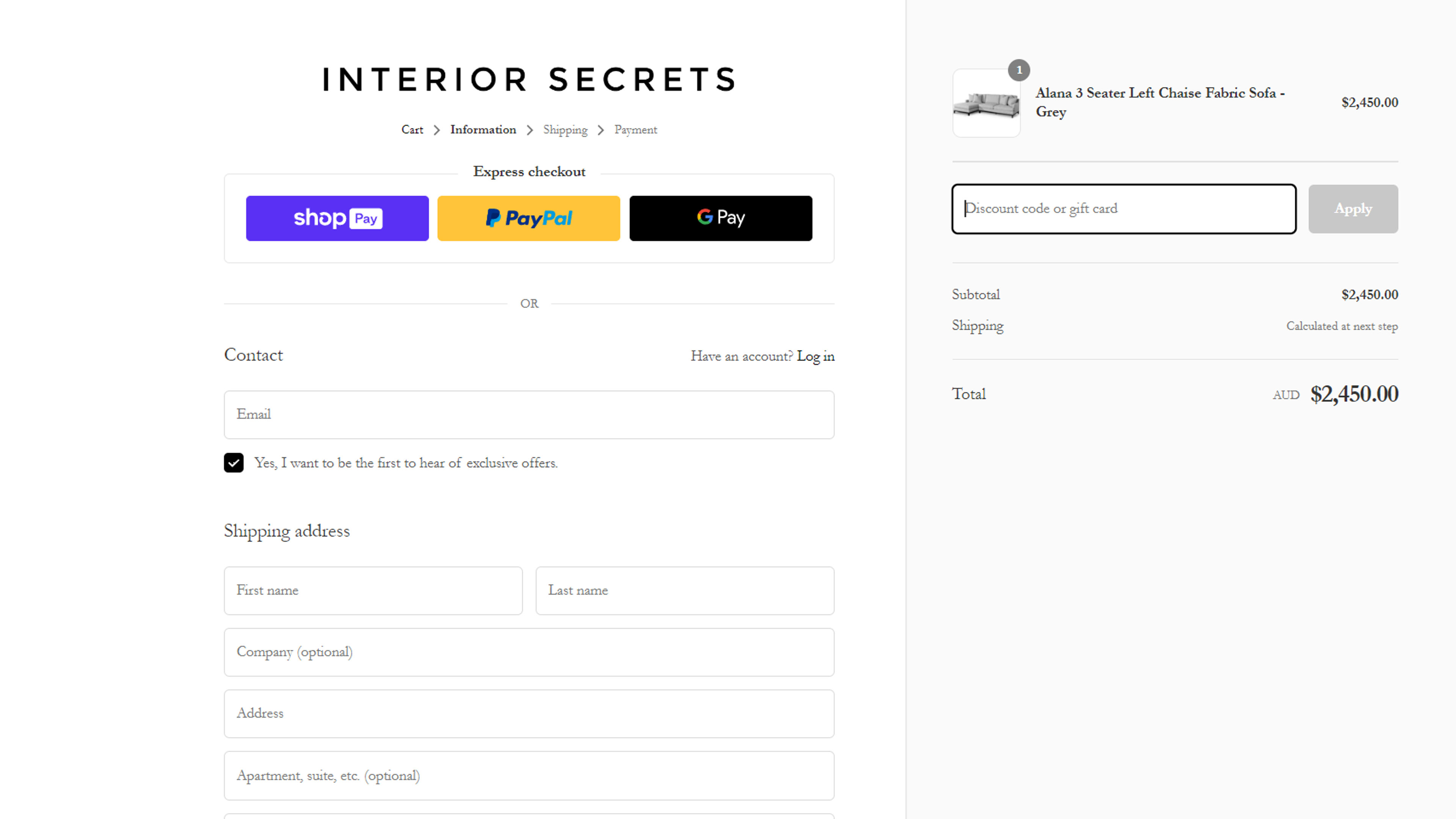 How to use coupon for Interior Secrets
