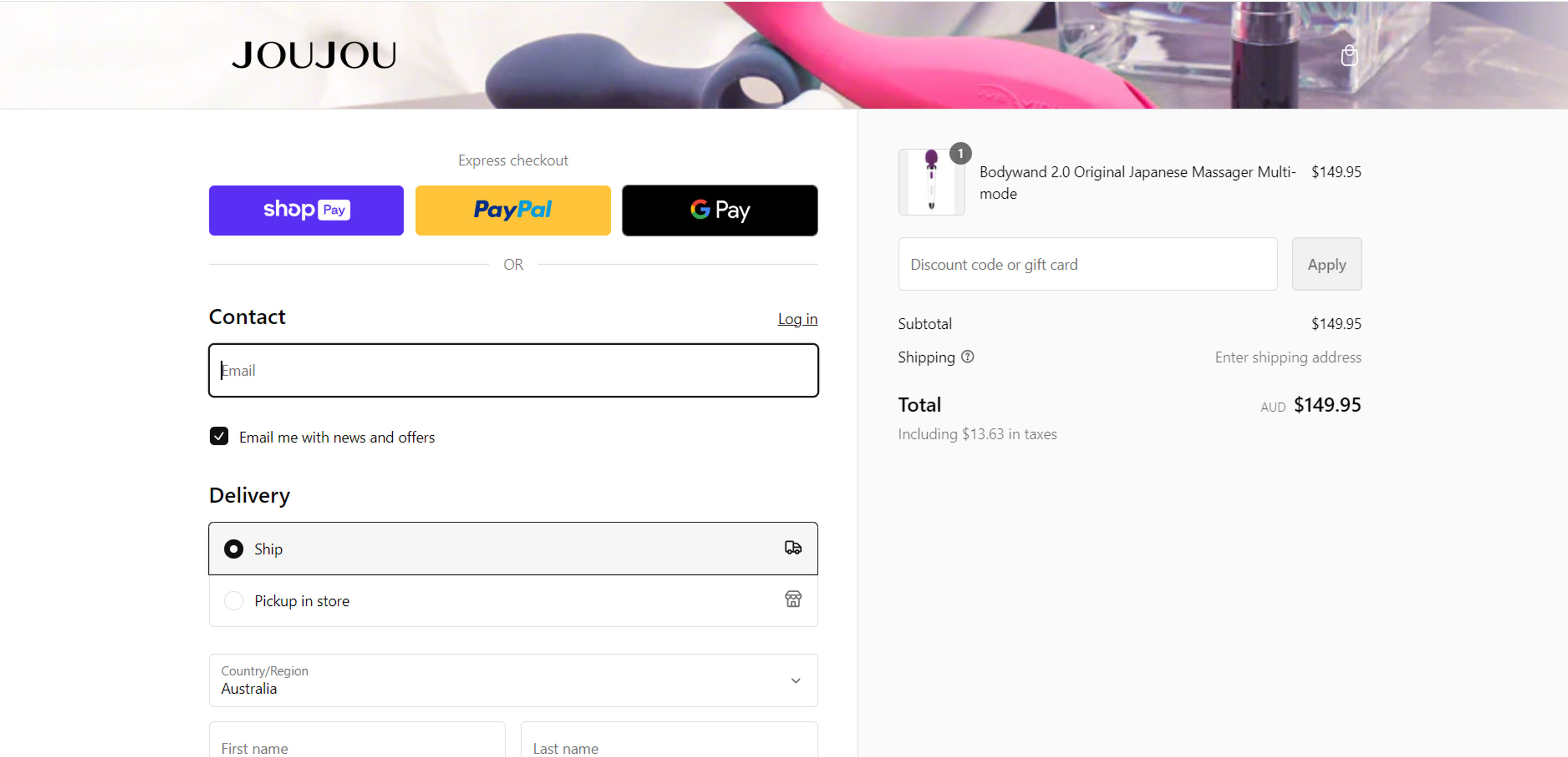 How to use coupon for JOUJOU