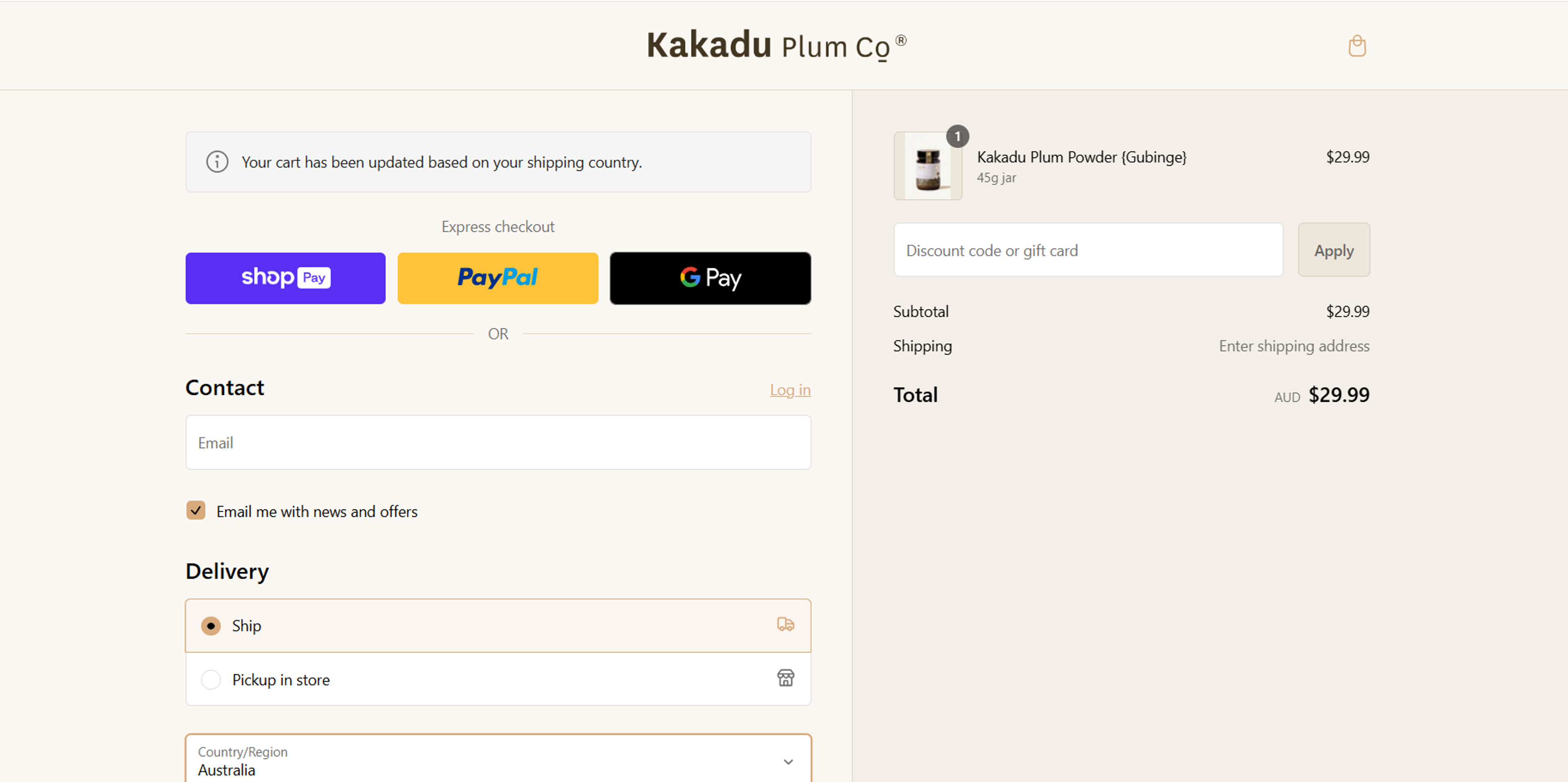 How to use coupon for Kakadu Plum Co