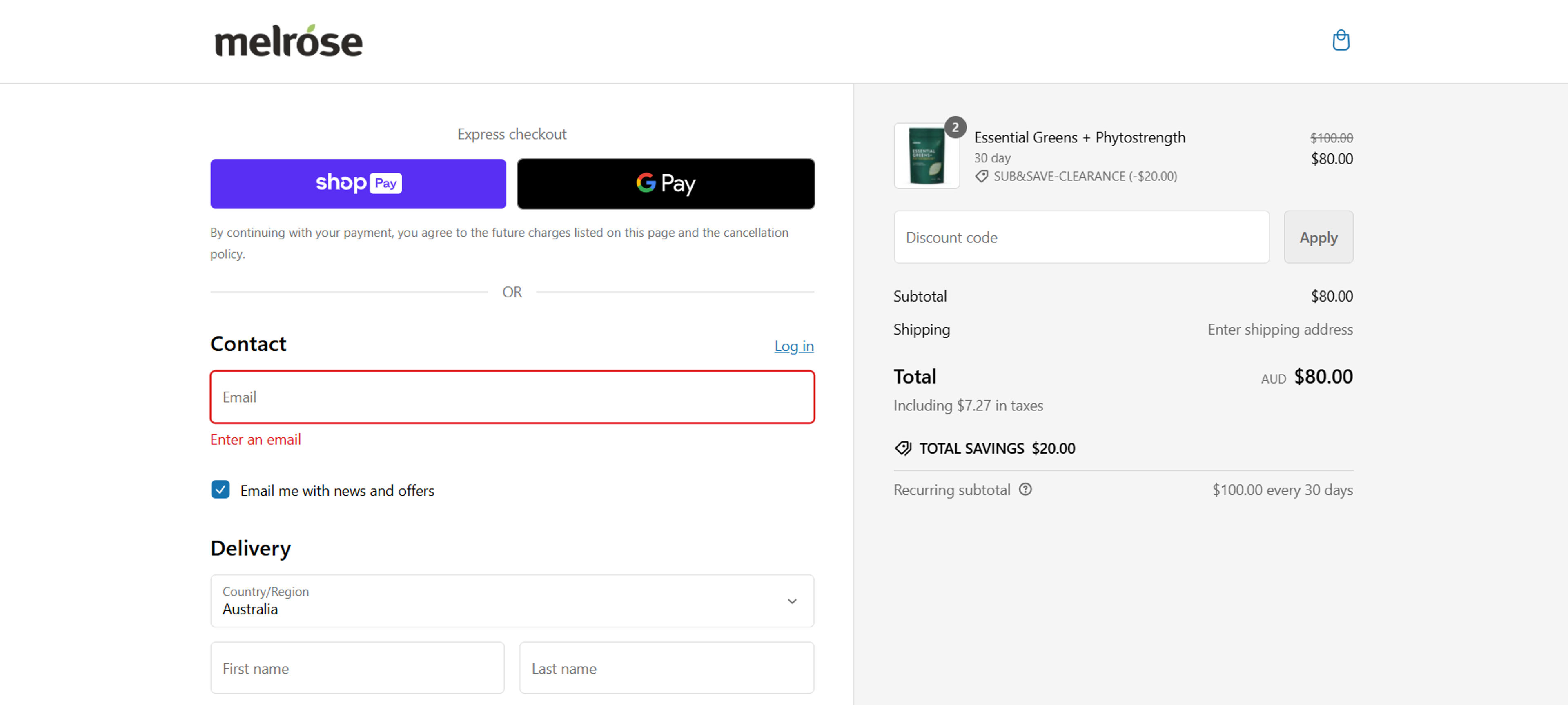 How to use coupon for Melrose Health