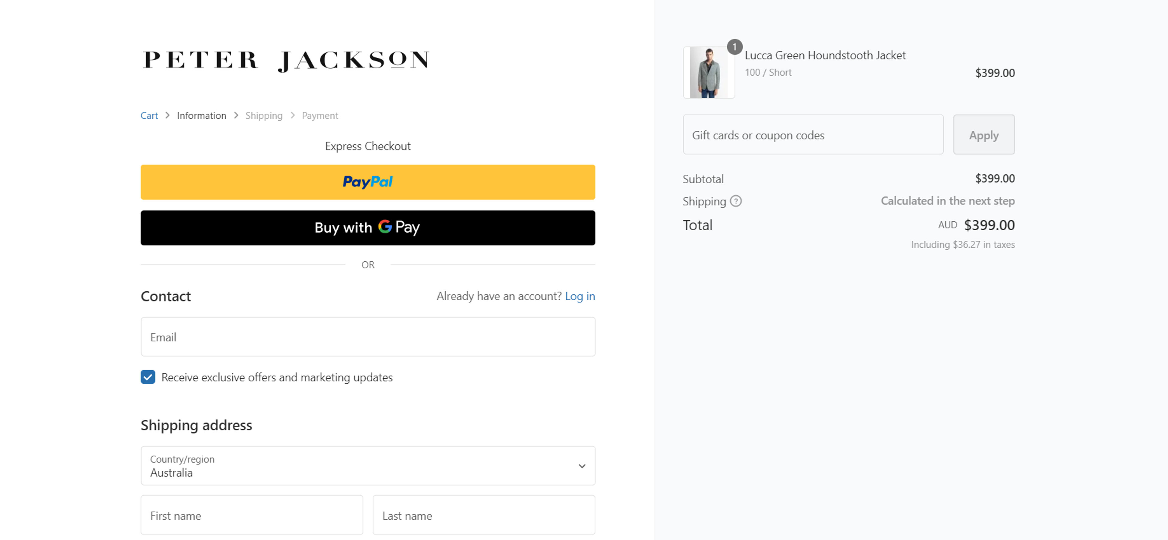 How to use coupon for Peter Jackson