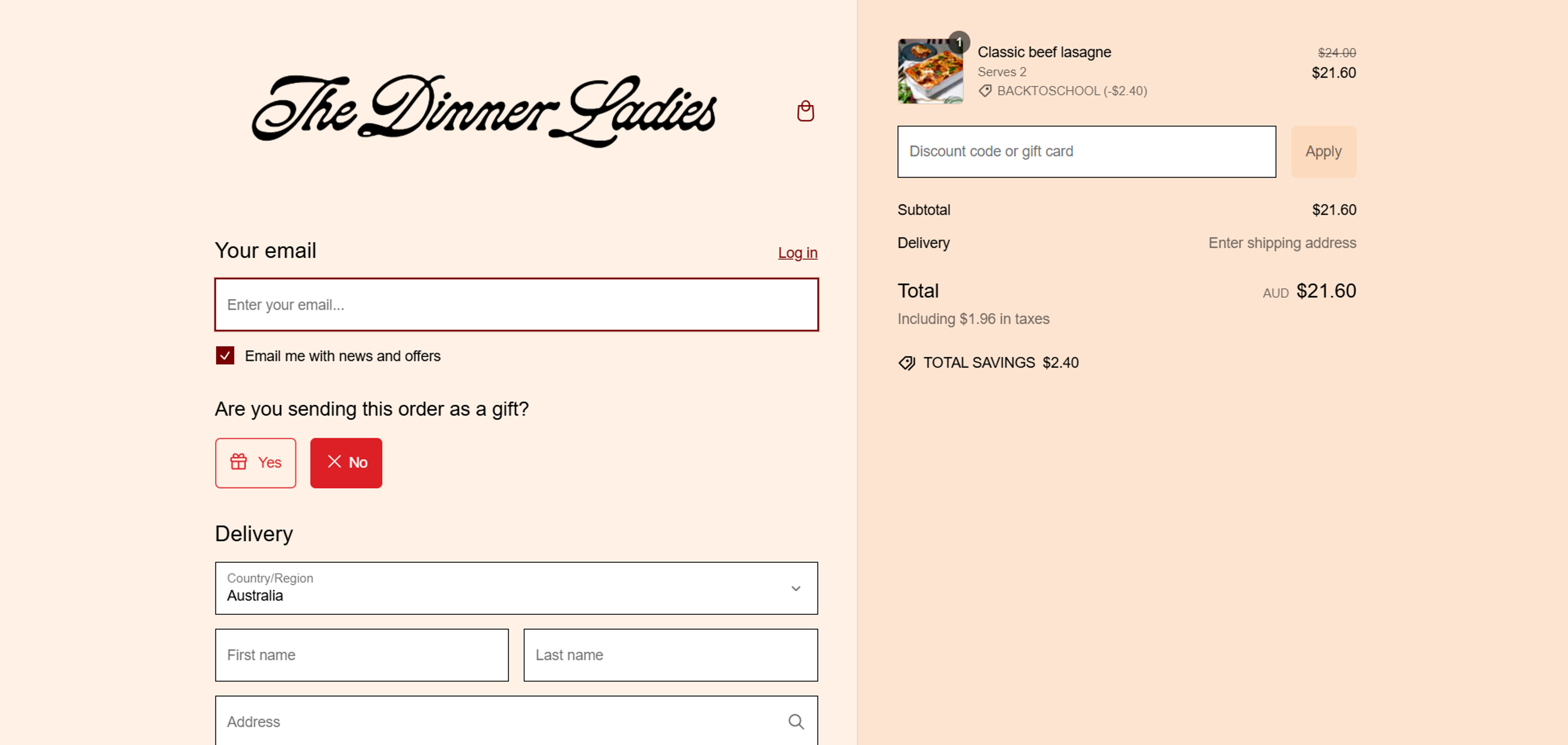 How to use coupon for The Dinner Lady